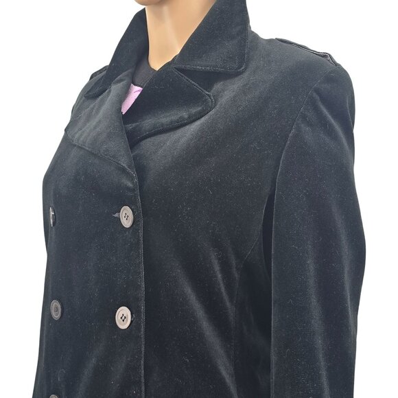 Liz Claiborne Vintage Size Medium Lizsport Womens Black Double-Breasted Coat - Picture 1 of 12